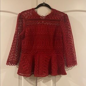 Lace peplum Anthropologie top
